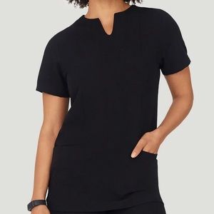 5 Pocket Notch Neck Top Black
